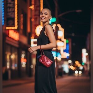 Coach Poppy RARE Red Sequin &‎ Leather Wristlet F48429 EUC
MSRP $198